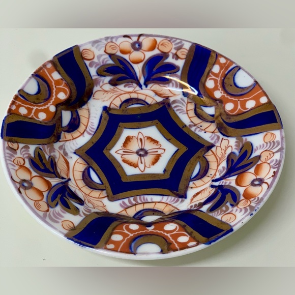 19th Century Antique Gaudy Welsh Hexagon Pattern Miniature Luster Child’s Plate - Picture 7 of 16